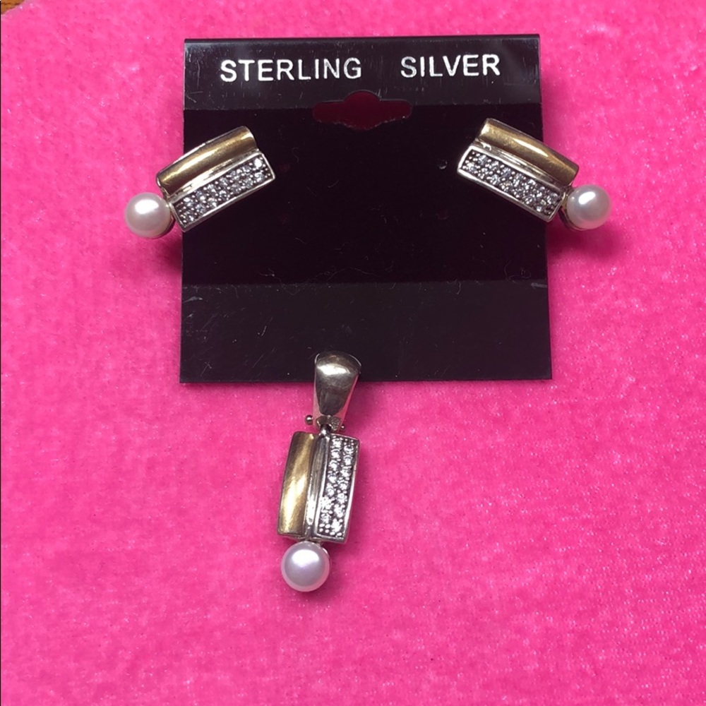 Set of 926 sterling/pearl silver/10K plated gold
